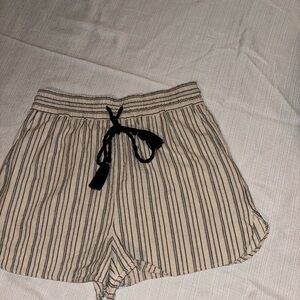 2/$30 ZARA High Waist Beige and Black Striped Beach, Boxer Shorts Size M
